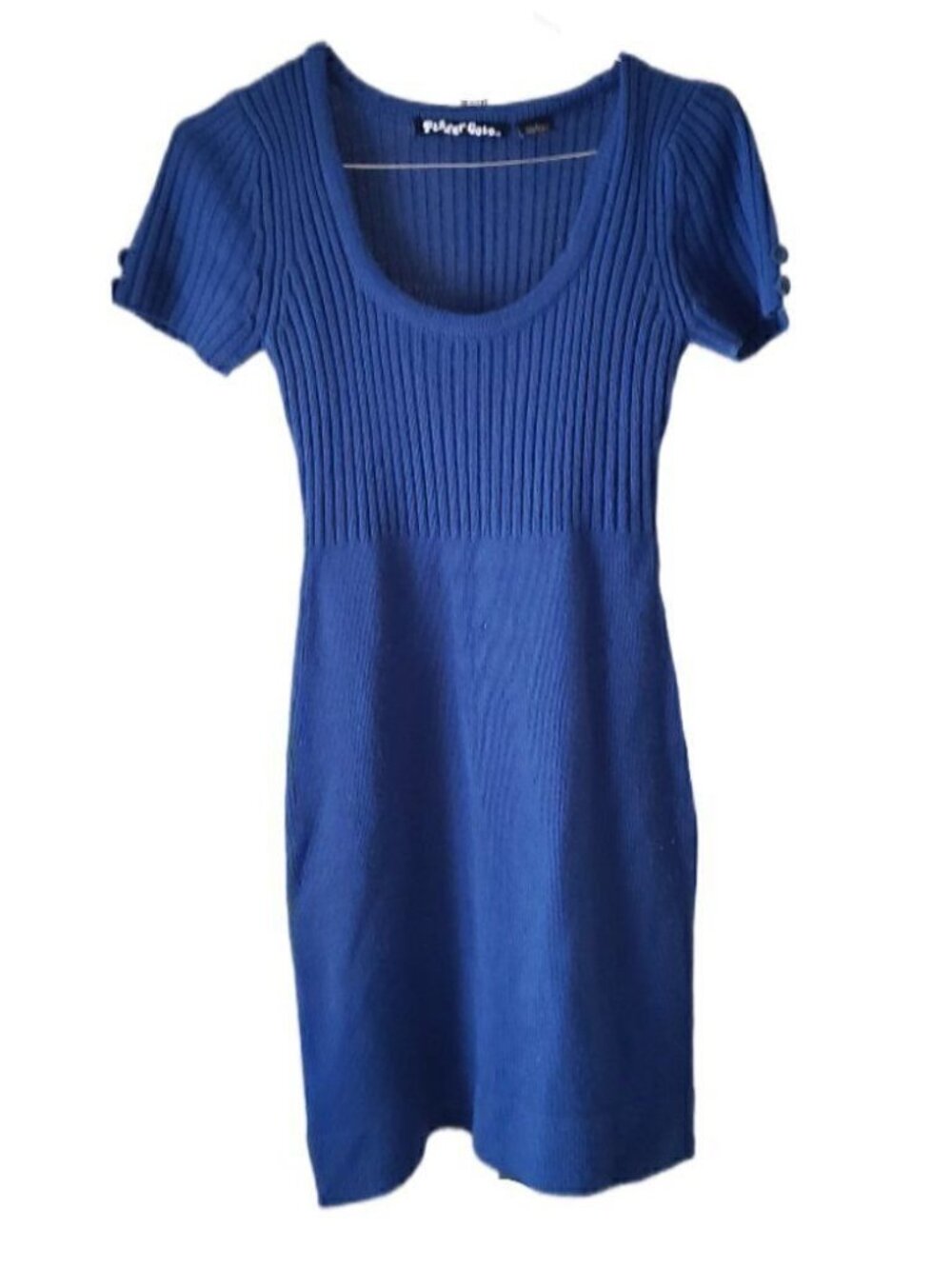 Planet Gold Royal Blue Short Sleeve Knit Dress